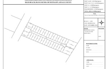 BAHARI BORA ESTATE PRIME BEACHFRONT PLOTS FROM BEACH ROAD TO THE OCEAN FOR SALE IN DIANI