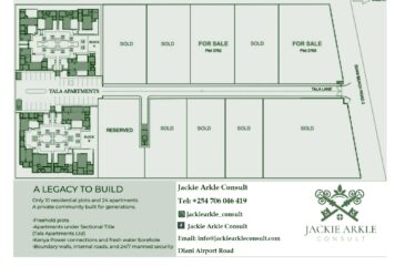 DIANI PLOTS FOR SALE -TALA ESTATE -OFF DIANI BEACH RD.